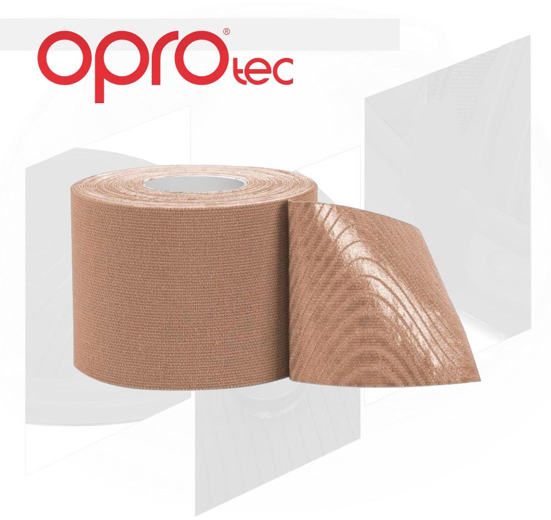 Кинезиологический тейп OPROtec Kinesiology Tape TEC57544 бежевый 5cм*5м фото товара