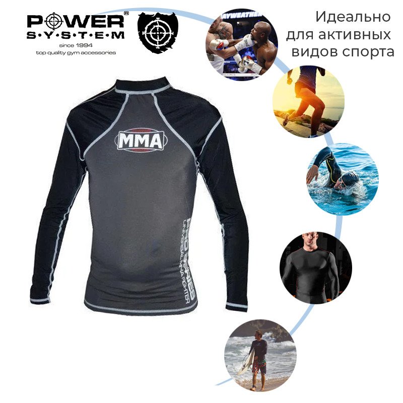 Рашгард Power System 009 Combat S Black/Grey фото товара