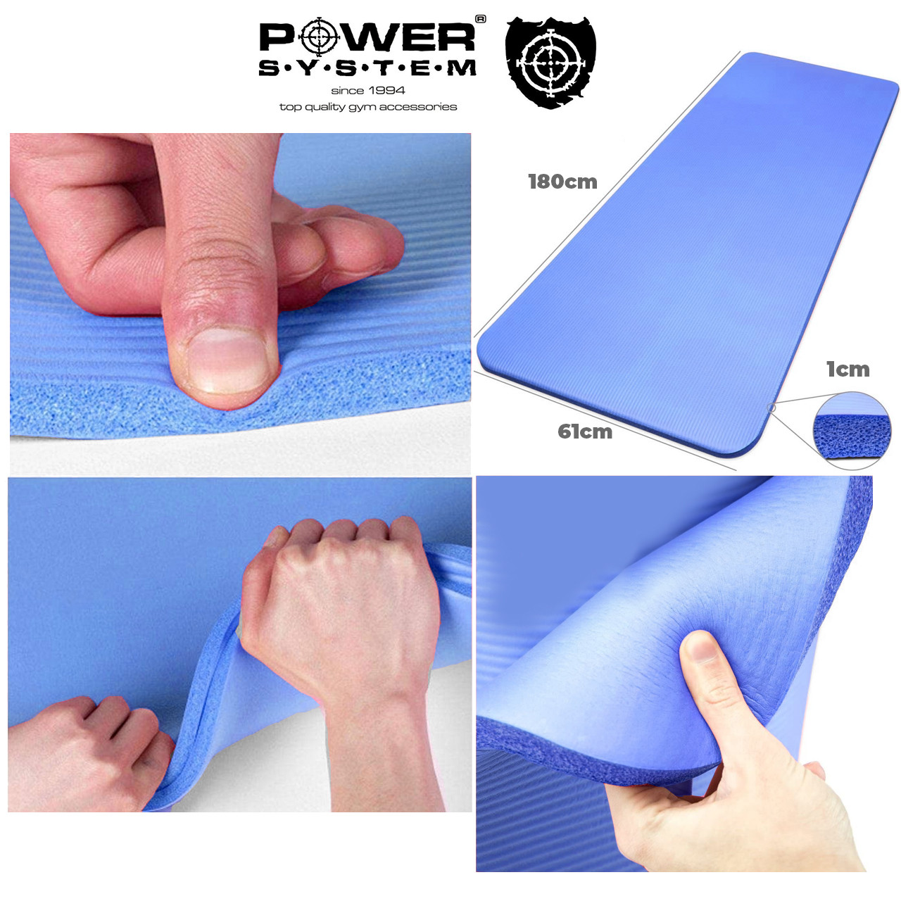 Коврик для йоги и фитнеса Power System  PS-4017 FITNESS-YOGA MAT Blue фото товара