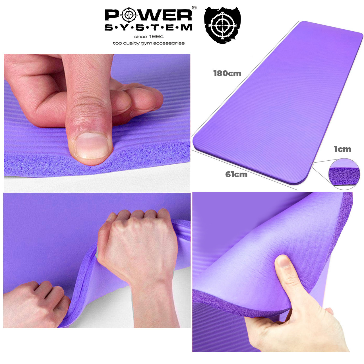 Коврик для йоги и фитнеса Power System  PS-4017 FITNESS-YOGA MAT Purple фото товара