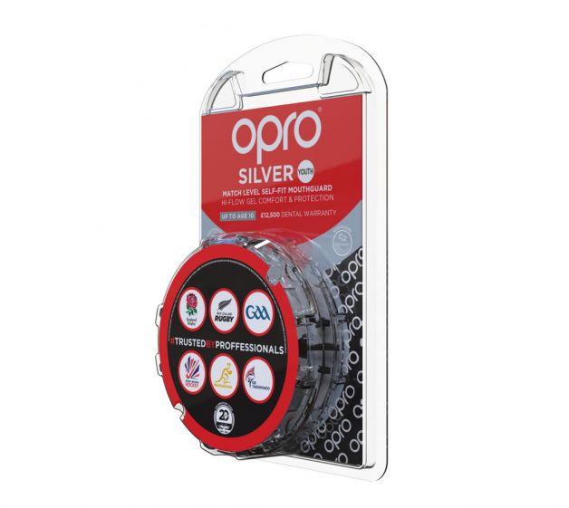 Капа OPRO Junior Silver White/Black фото товару