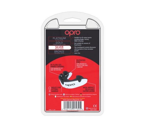 Капа OPRO Junior Silver White/Black фото товару