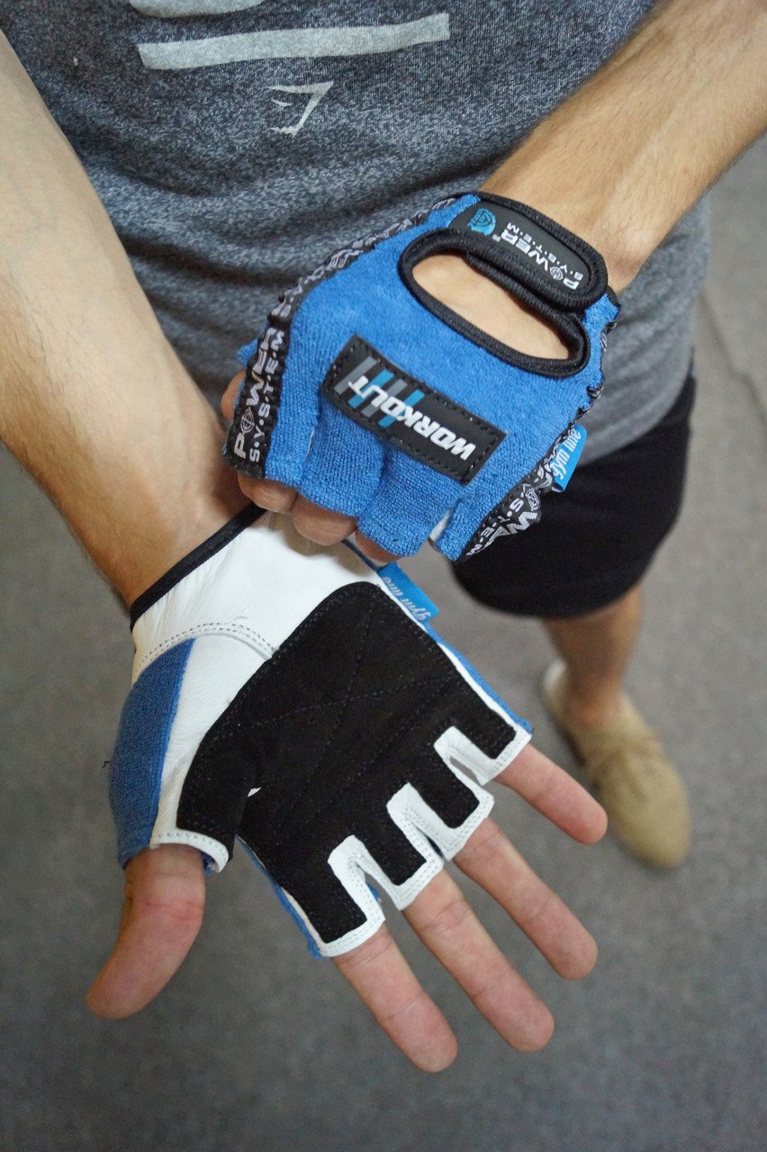 Перчатки для фитнеса и тяжелой атлетики Power System Workout PS-2200 M Blue фото товару