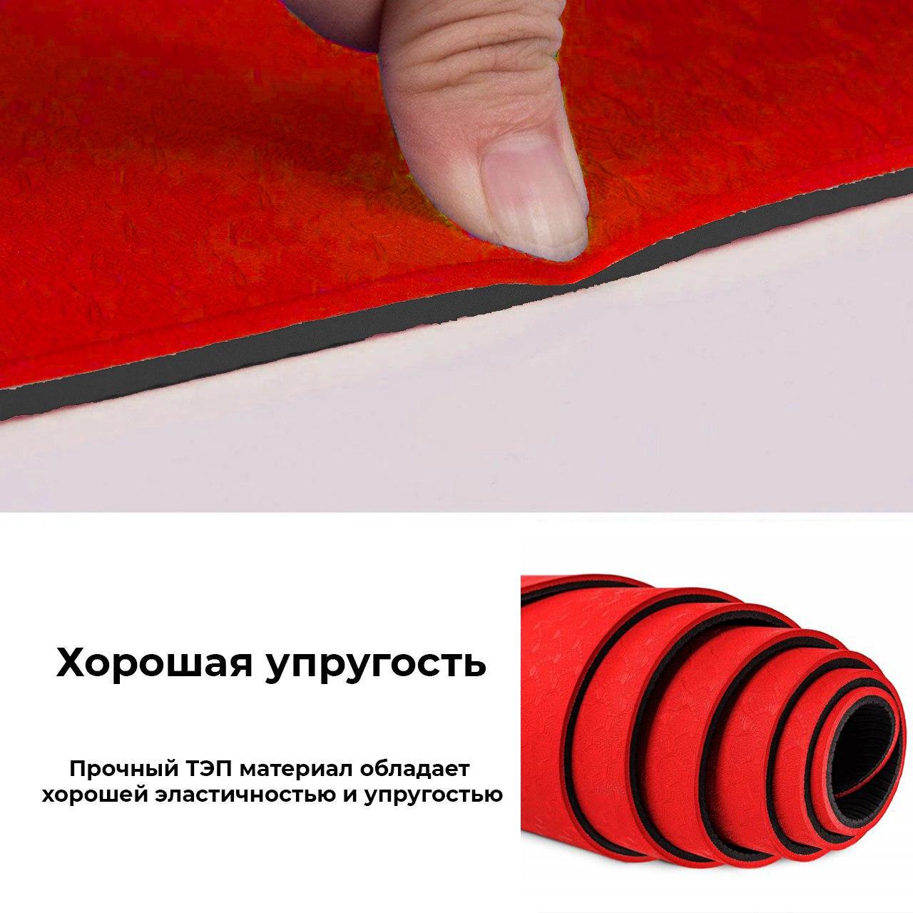 Коврик для йоги и фитнеса POWER SYSTEM YOGA MAT PREMIUM PS-4060 Red фото товара