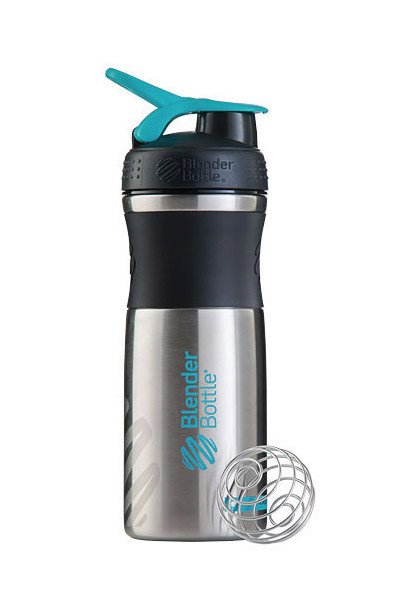 Спортивная бутылка-шейкер BlenderBottle SportMixer Stainless Steel Teal 820мл (из нержавеющей пищевой cтали) фото товара