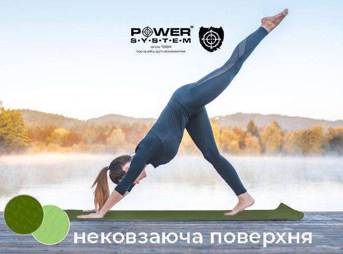 Коврик для йоги и фитнеса Power System Yoga Mat Premium PS-4060 Green фото товару