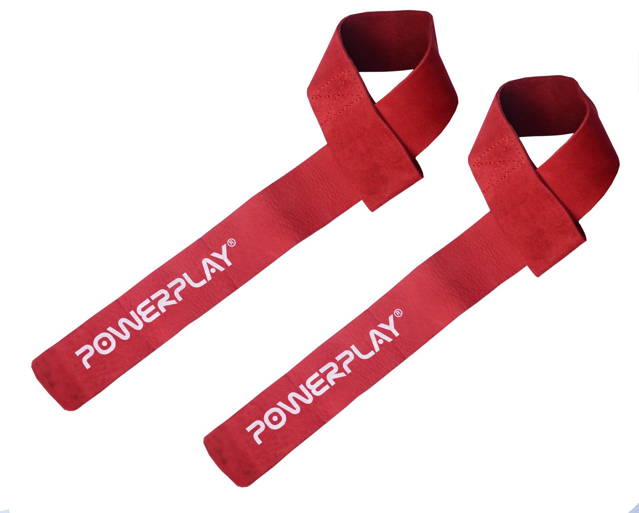 Лямки для тяги PowerPlay 5205 Шкіра Червоні фото товара