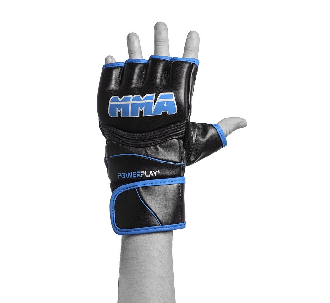 Рукавички для MMA PowerPlay 3055 Чорно-Сині S фото товара