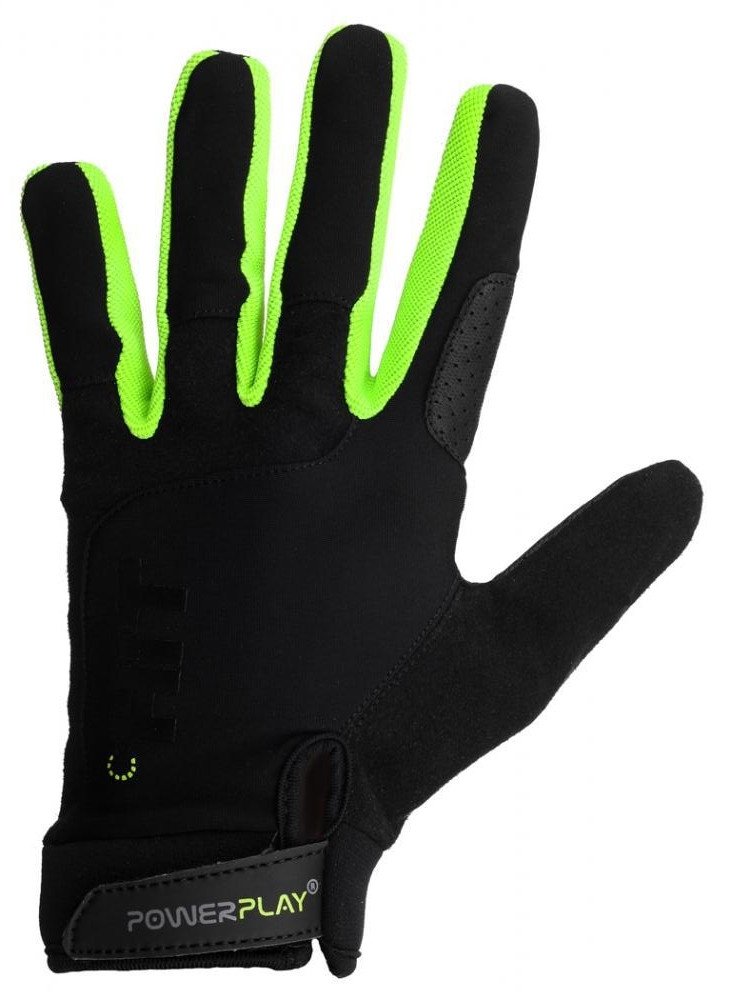 Рукавички для кроссфіту PowerPlay Hit Full Finger Чорно-Зелені S фото товара