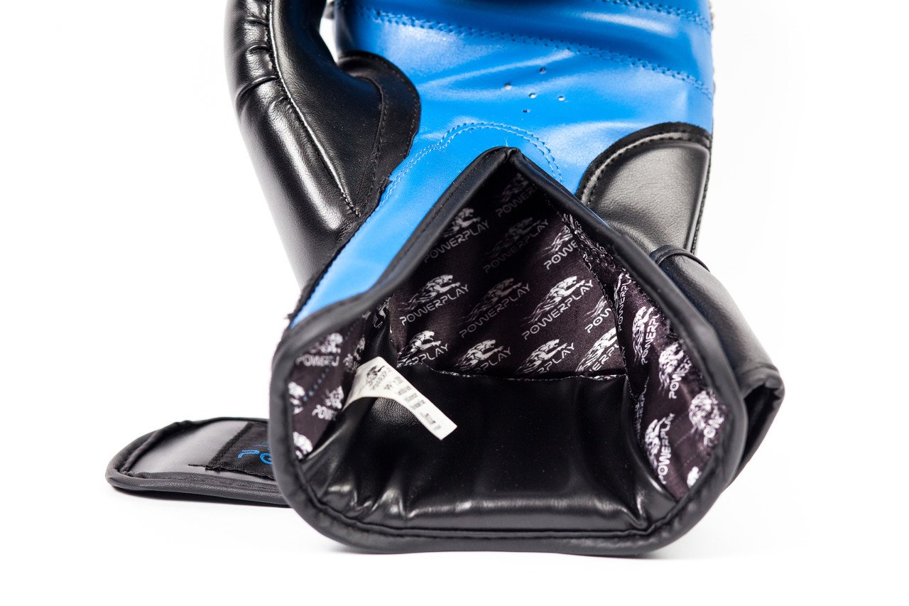Боксерські рукавиці PowerPlay 3001 Чорно-Сині 10 унцій фото товара