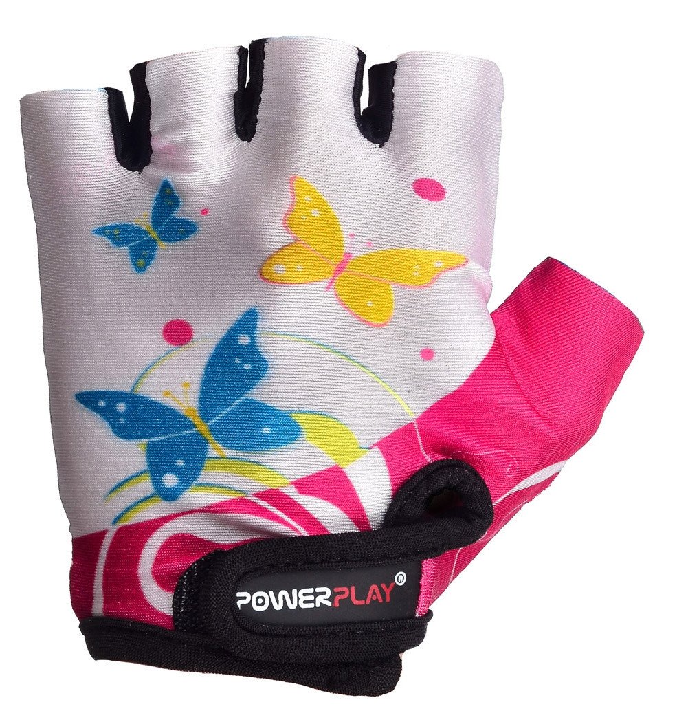 Велорукавички PowerPlay 5470 Біло-рожеві  4XS фото товару