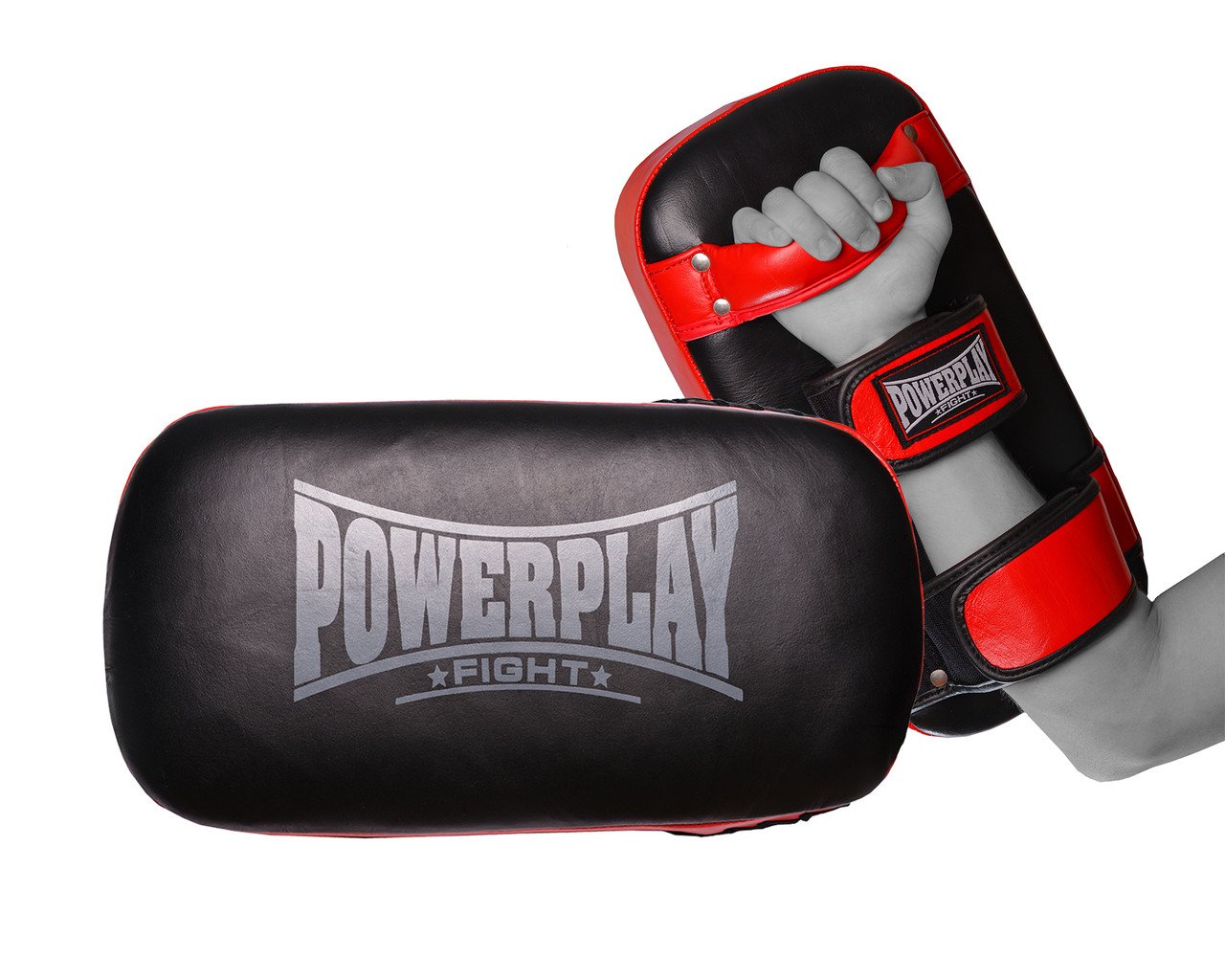 Пади для тайського боксу PowerPlay 3064 Чорно-Червоні Шкіра [пара] фото товара