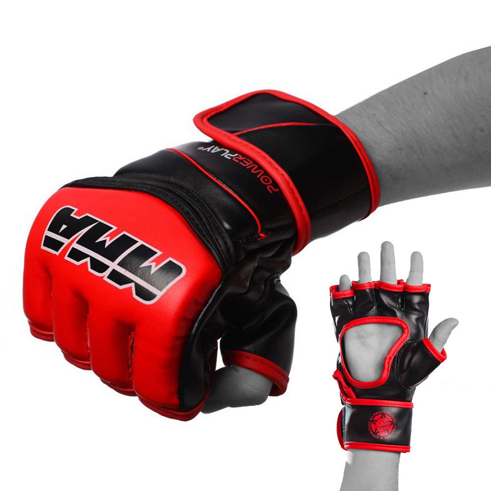 Рукавички для MMA PowerPlay 3055 Червоно-Чорні S фото товару
