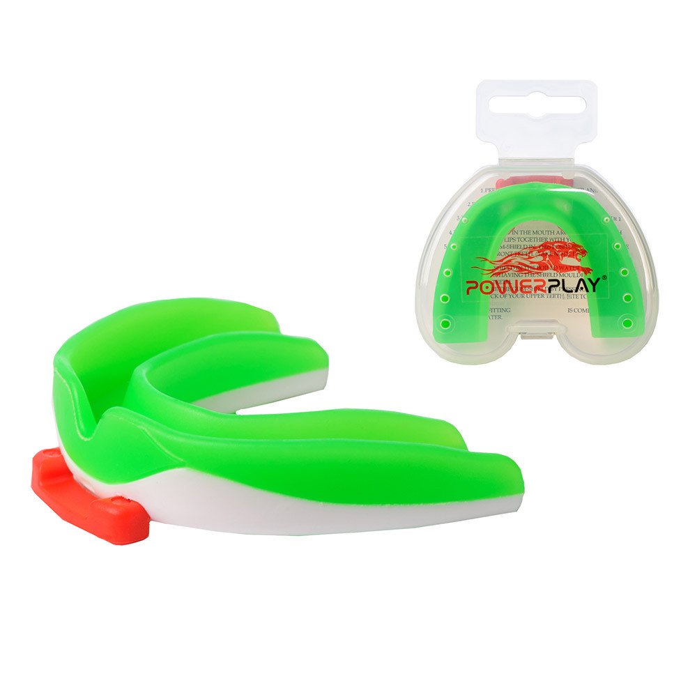 Капа боксерська PowerPlay 3316 SR Зелено-Біла фото товару