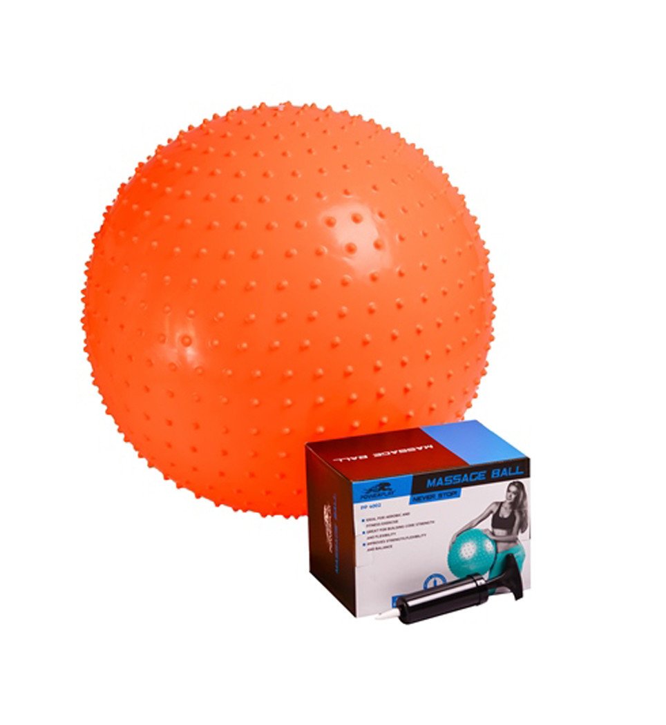 Мяч-масажер для фітнесу PowerPlay 4002 55см Оранжевий + насос фото товара