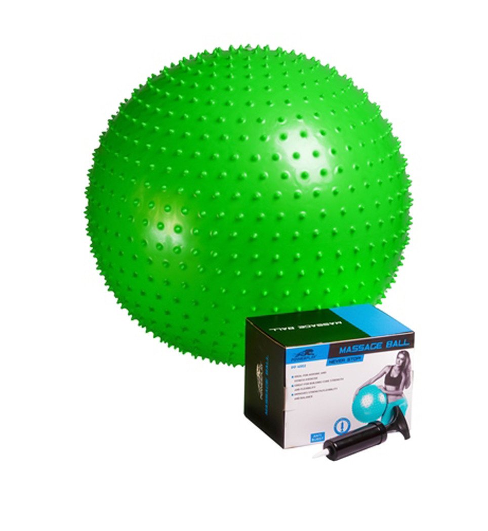Мяч-масажер для фітнесу PowerPlay 4002 65см Салатовий + насос фото товара