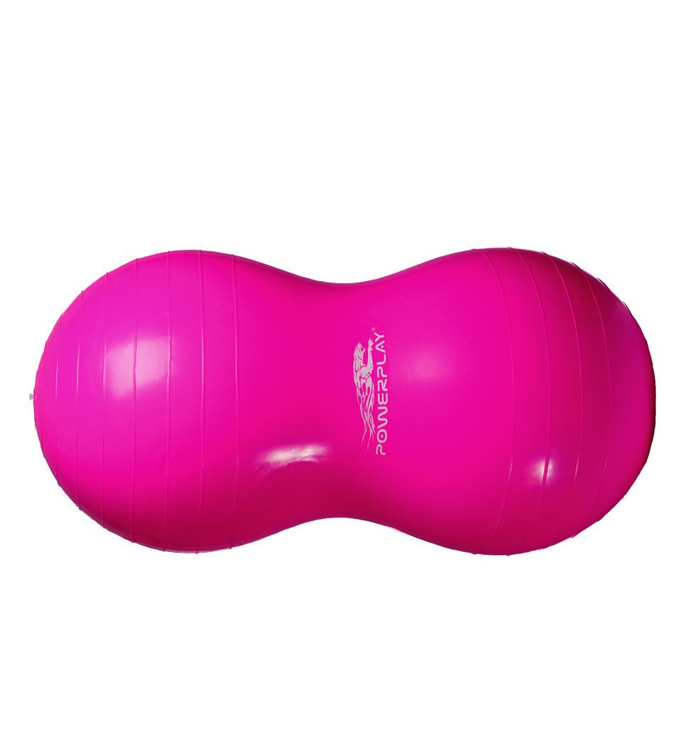 Мяч-горіх для фітнесу PowerPlay 4004 (90*45см) Розовий + насос фото товара