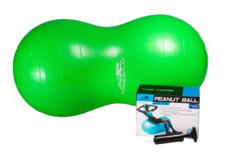 Мяч-горіх для фітнесу PowerPlay 4004 (100*50см) Зелений + насос фото товару
