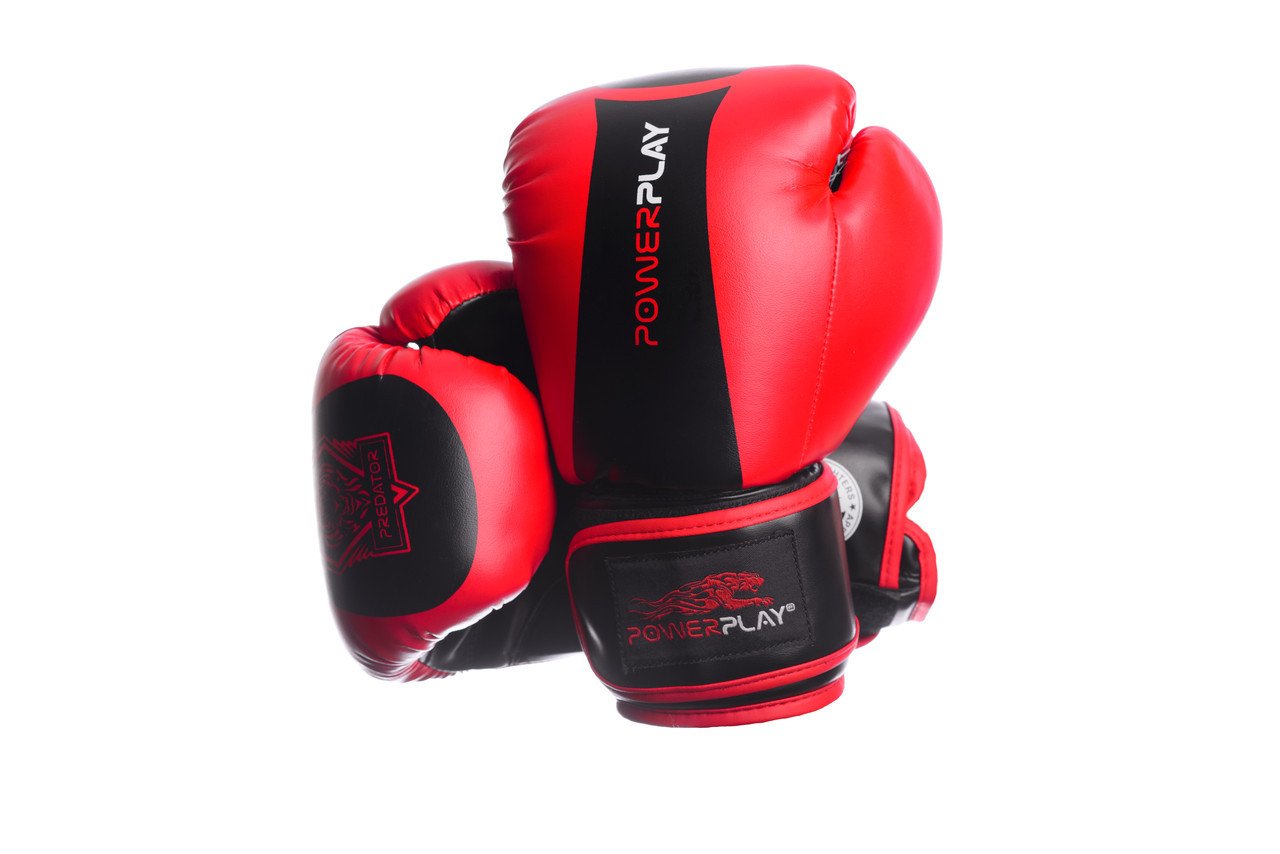 Боксерські рукавиці PowerPlay 3003 Червоно-Чорні 8 унцій фото товару