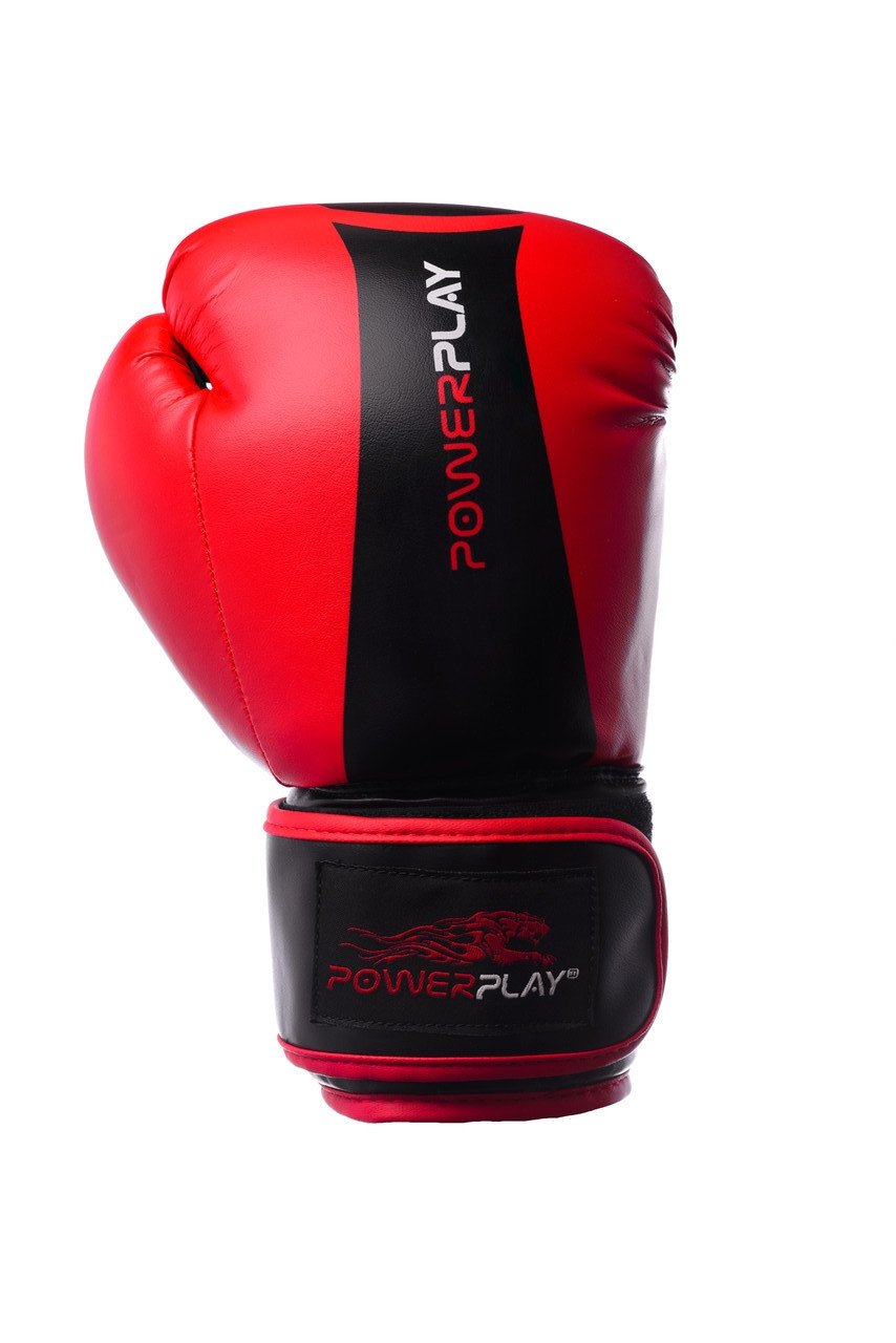 Боксерські рукавиці PowerPlay 3003 Червоно-Чорні 8 унцій фото товару