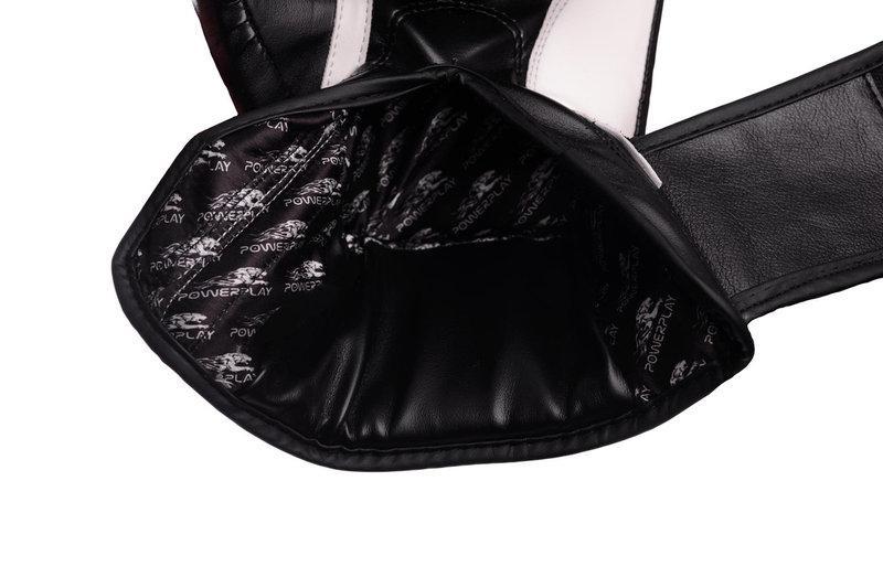 Боксерські рукавиці PowerPlay 3003 Чорно-Білі 12 унцій фото товару