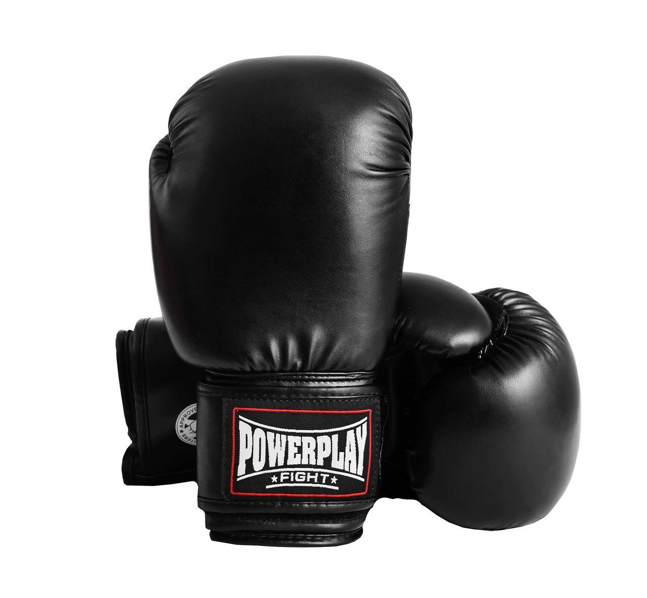 Боксерські рукавиці PowerPlay 3004 Чорні 14 унцій фото товару