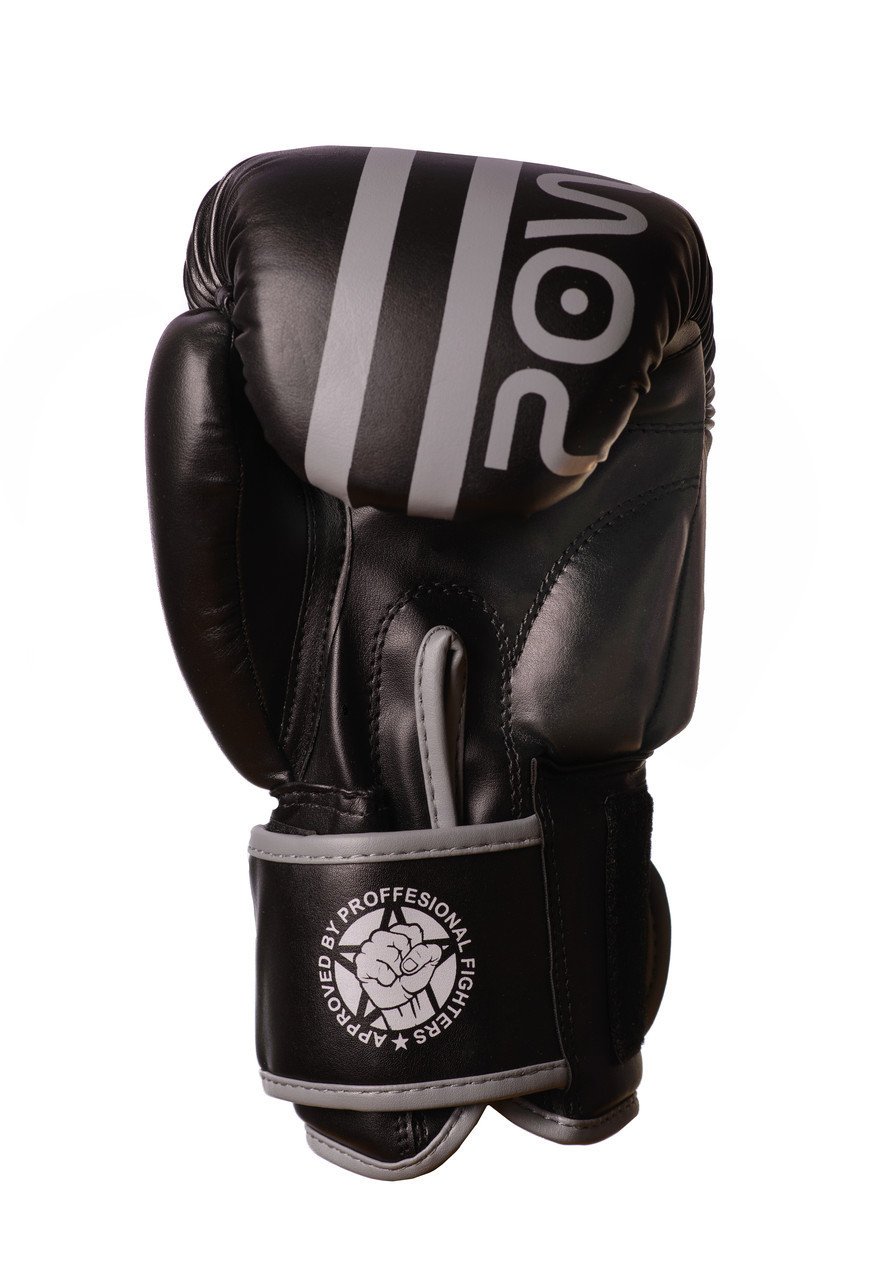 Боксерські рукавиці PowerPlay 3010 Чорно-Сірі 12 унцій фото товару