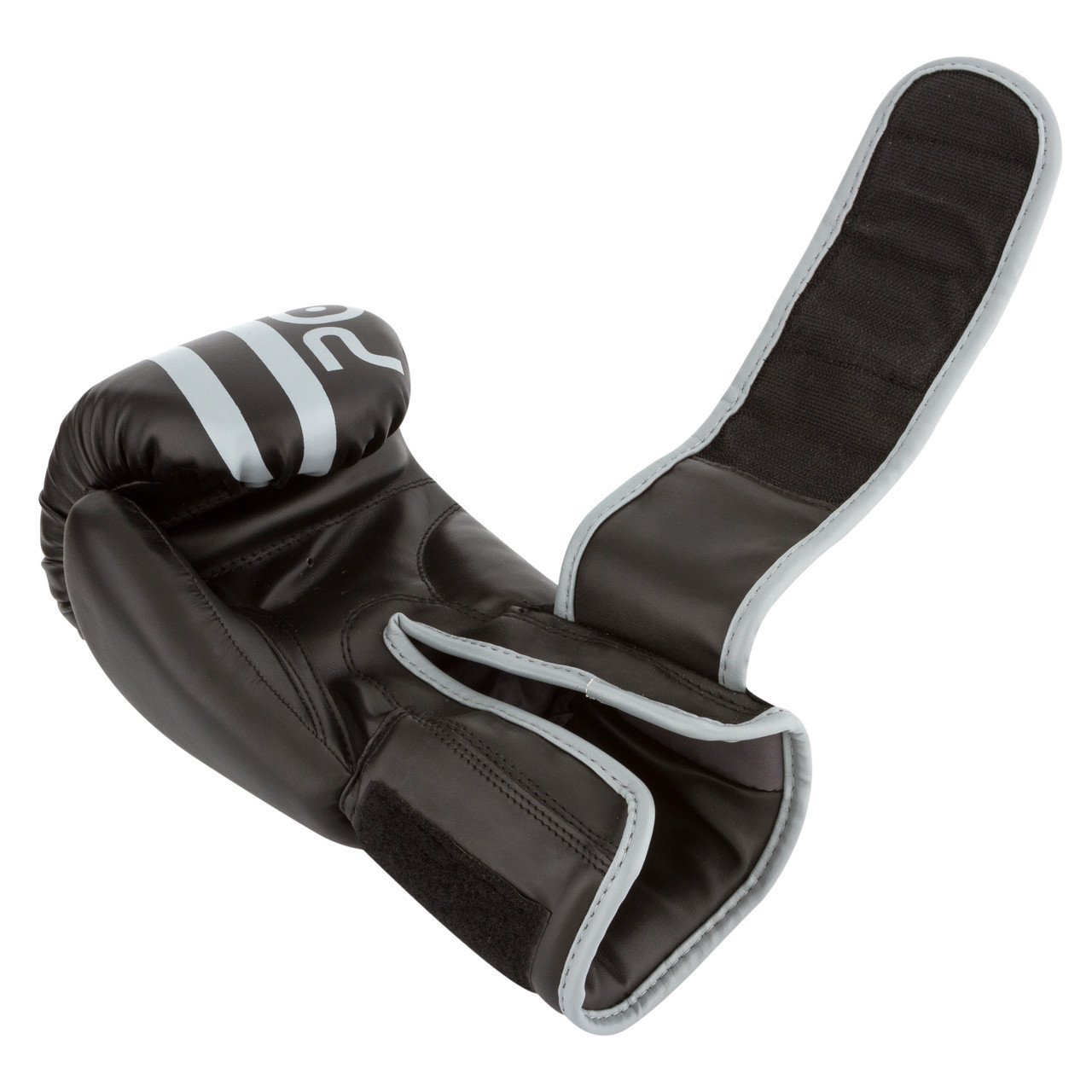 Боксерські рукавиці PowerPlay 3010 Чорно-Сірі 16 унцій фото товару