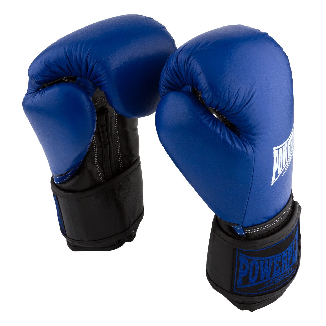 Боксерські рукавиці PowerPlay 3015 Сині [натуральна шкіра] 12 унцій фото товару