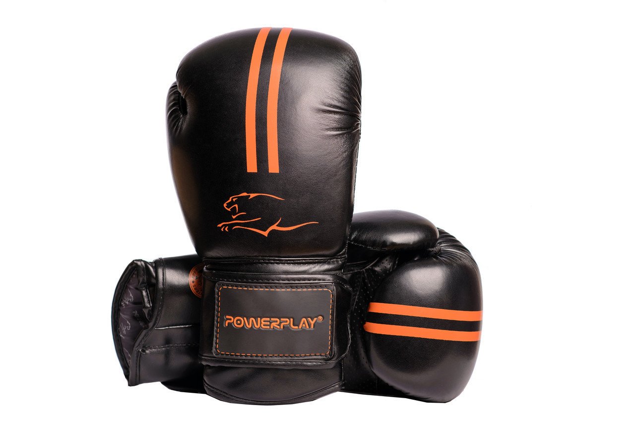 Боксерські рукавиці PowerPlay 3016 Чорно-Оранжеві 16 унцій фото товару