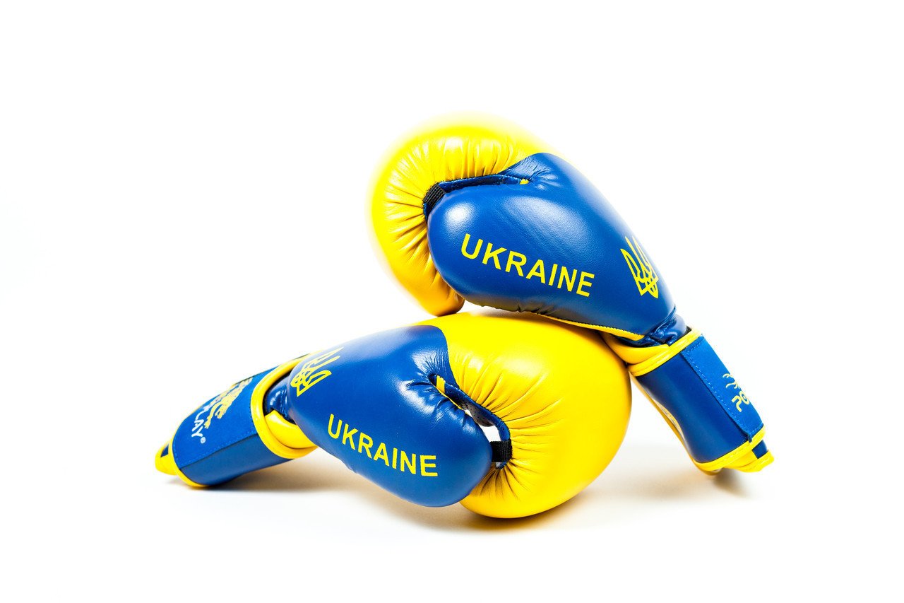 Боксерські рукавиці PowerPlay 3021 Ukraine Жовто-Сині 16 унцій фото товару