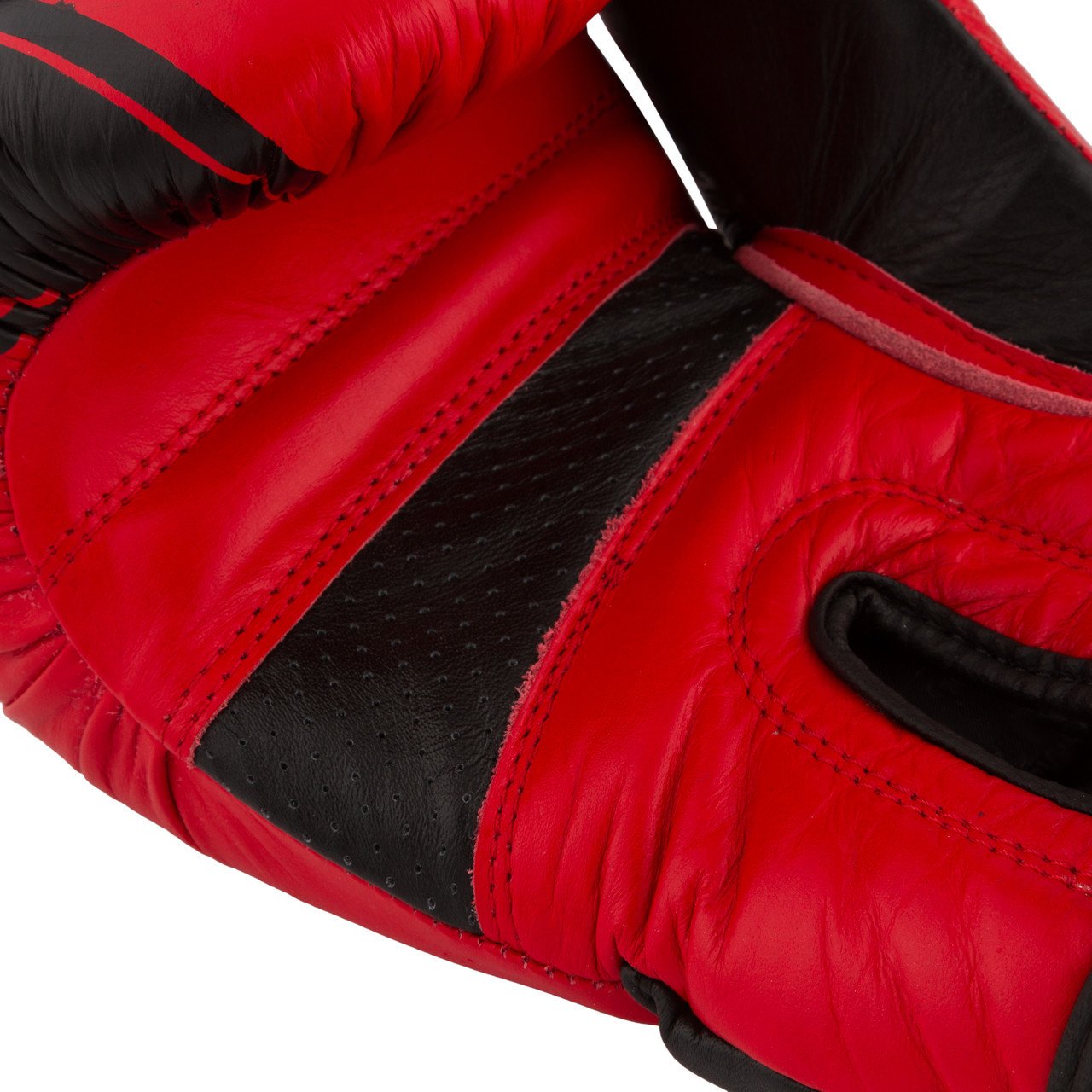 Боксерські рукавиці PowerPlay 3023 Червоно-Чорні [натуральна шкіра] 12 унцій фото товару
