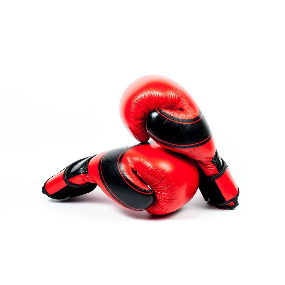 Боксерські рукавиці PowerPlay 3023 Червоно-Чорні [натуральна шкіра] 16 унцій фото товару