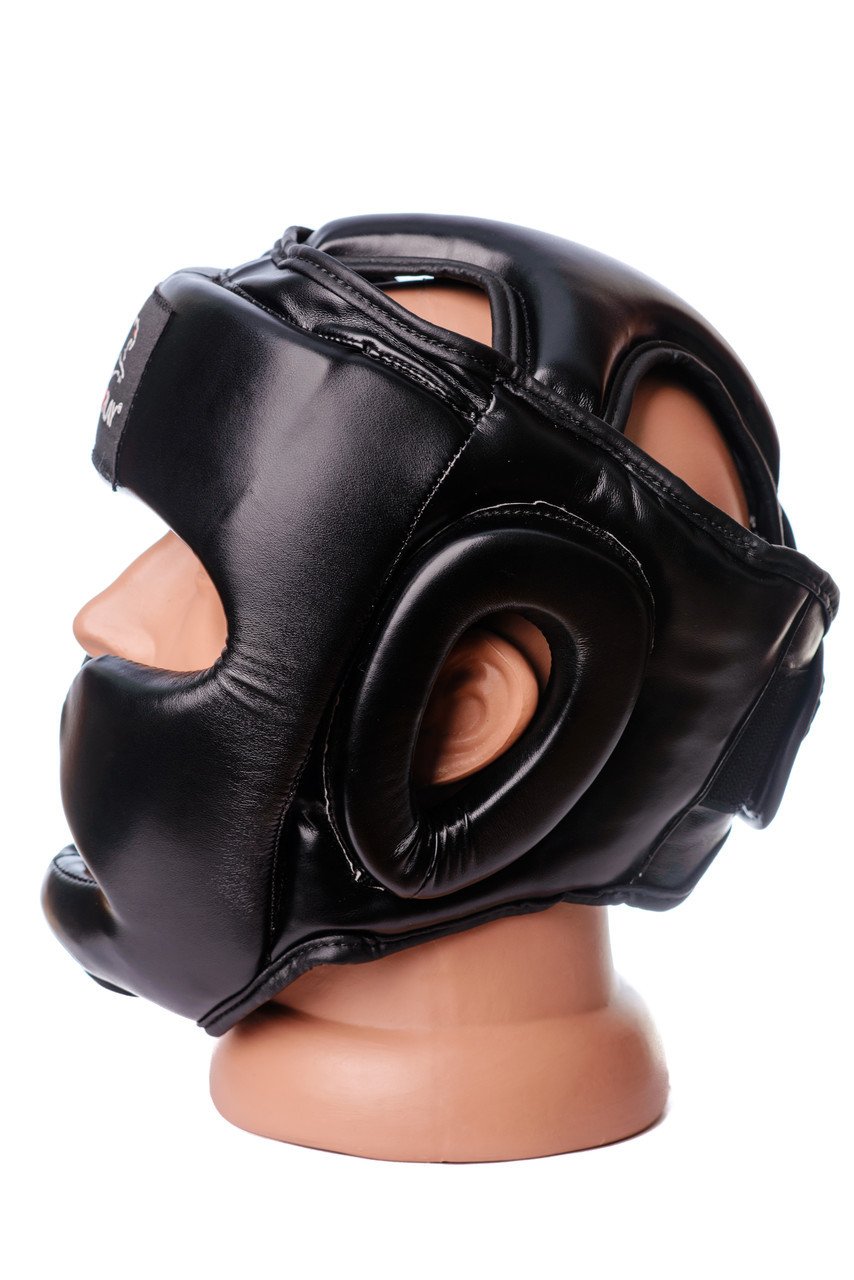 Боксерський шолом тренувальний PowerPlay 3048 Чорнo-Червоний M фото товару