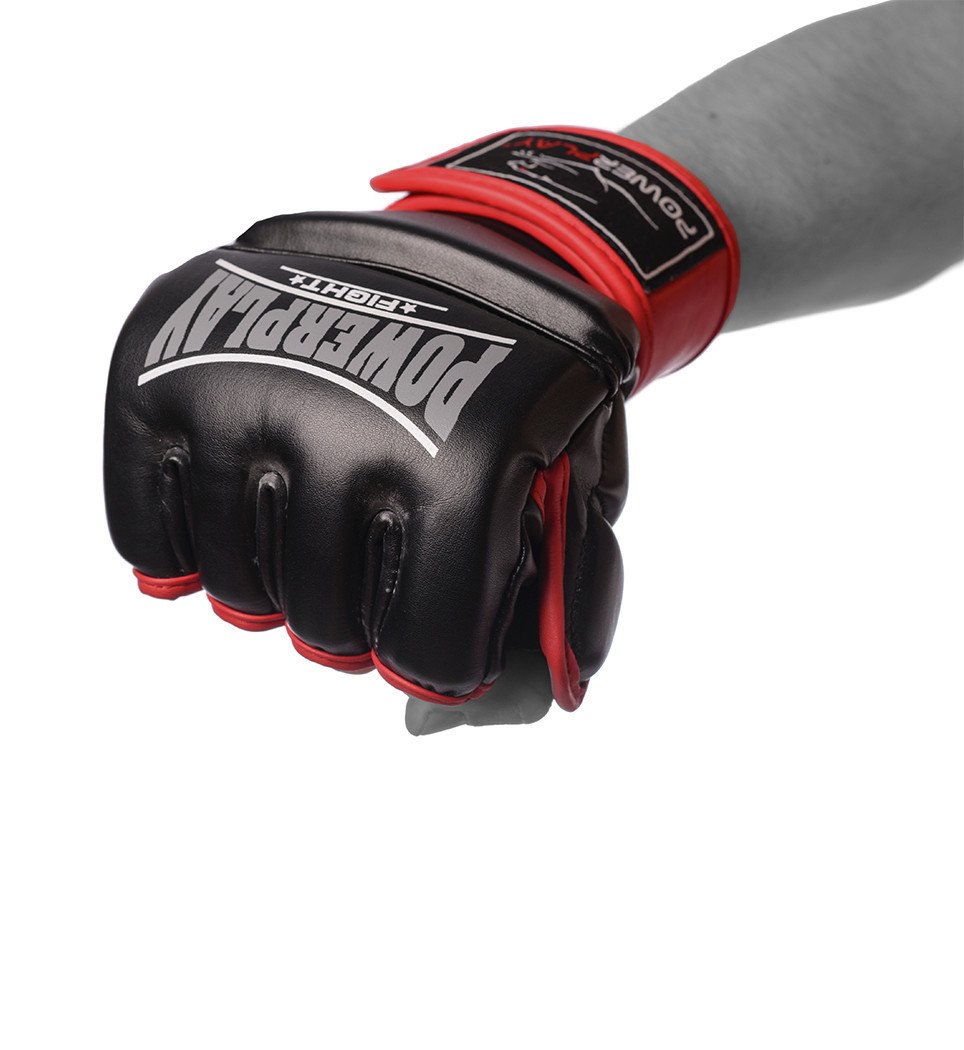 Рукавички для MMA PowerPlay 3058 Чорно-Червоні XL фото товару
