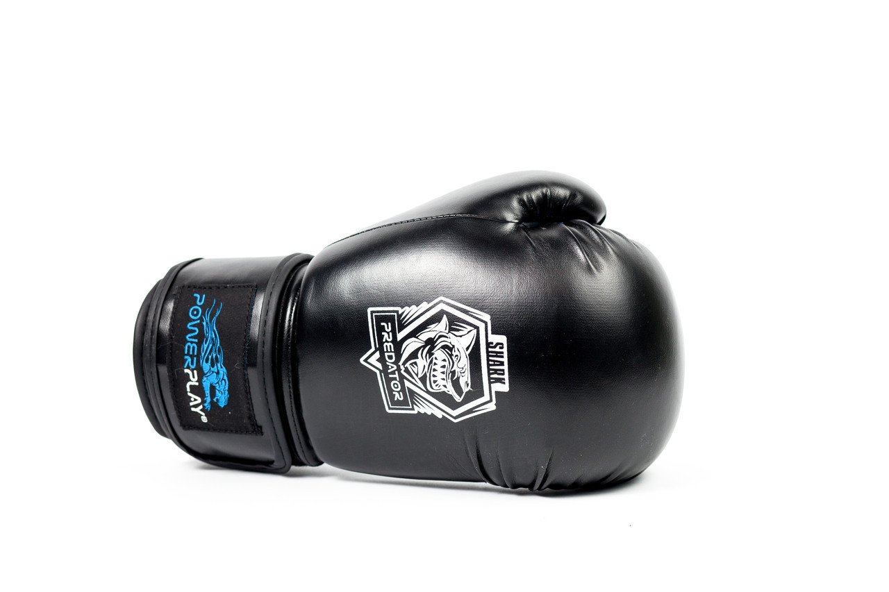Боксерські рукавиці PowerPlay 3001 Чорно-Сині 14 унцій фото товару