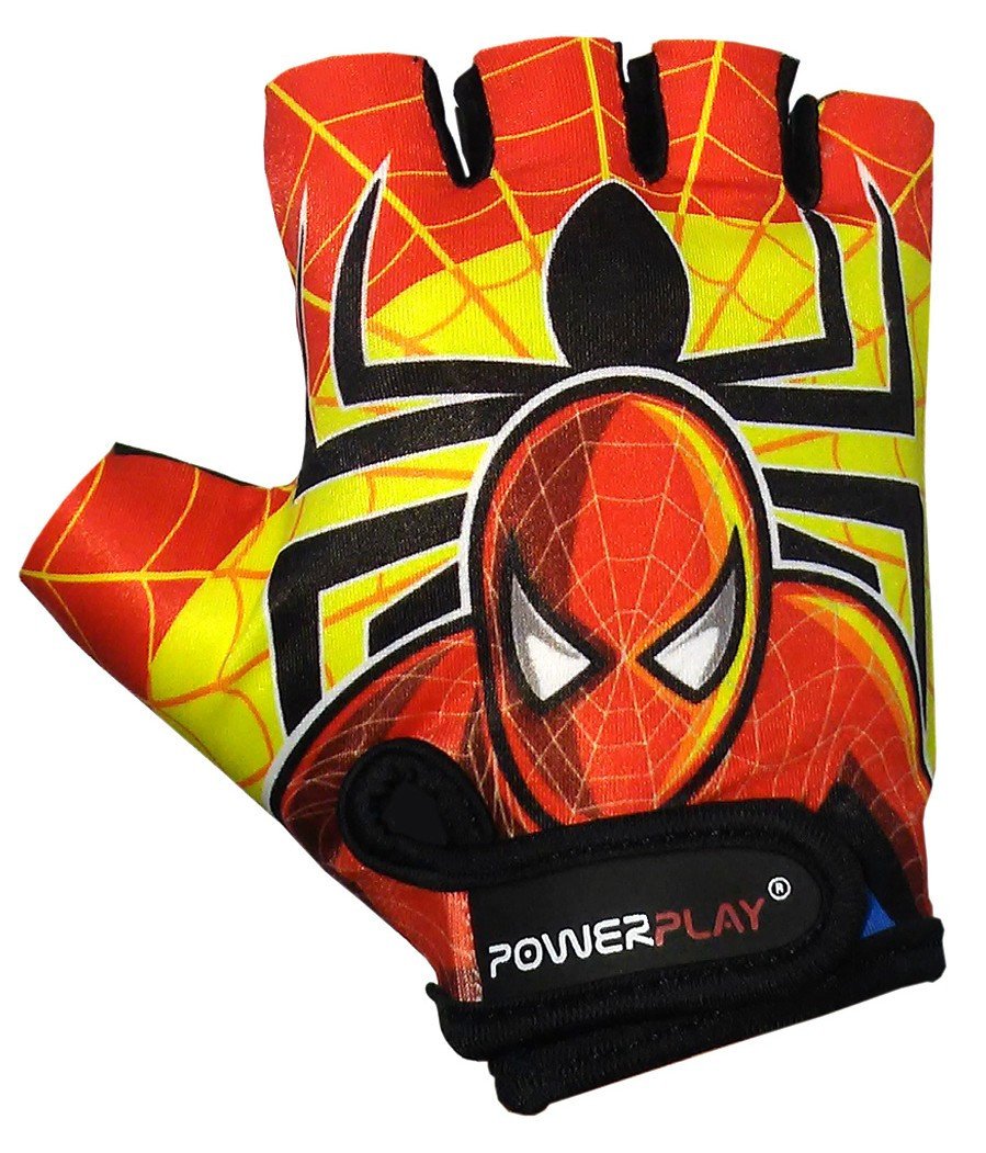 Велорукавички PowerPlay 5473 Spiderman червоно-жовті S фото товару