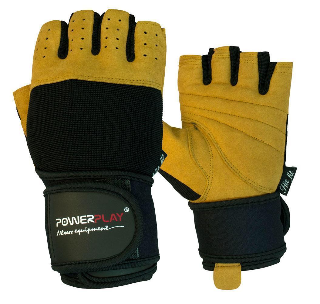 Рукавички для фітнесу PowerPlay 1069 А Чорно-Коричневі L фото товару