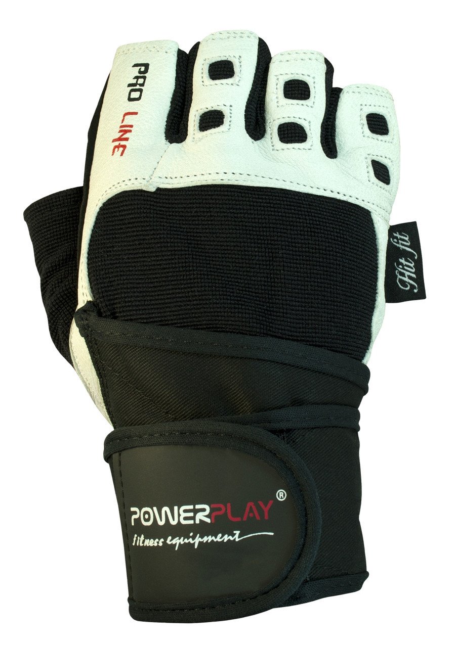 Рукавички для фітнесу PowerPlay 1096 Чорно-Білі M фото товару