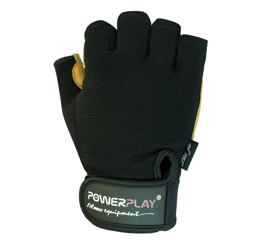 Рукавички для фітнесу PowerPlay 1574 Чорно-Коричневі S фото товару