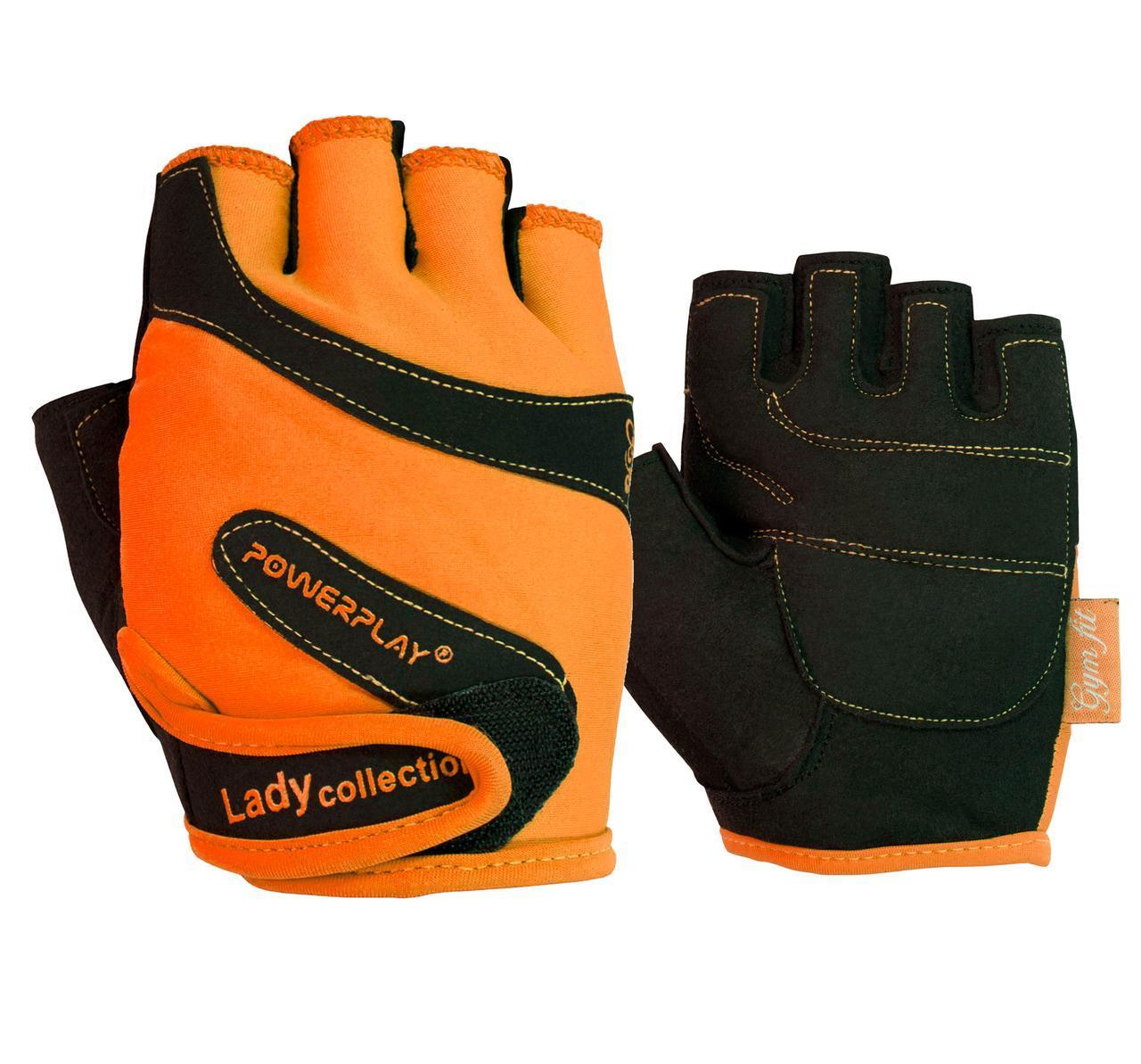 Рукавички для фітнесу PowerPlay 1729 D жіночі Оранжеві XS фото товара