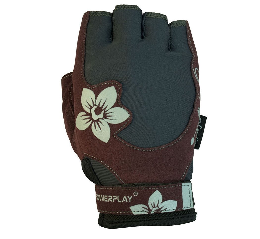 Рукавички для фітнесу PowerPlay 1733 жіночі Коричневі S фото товара