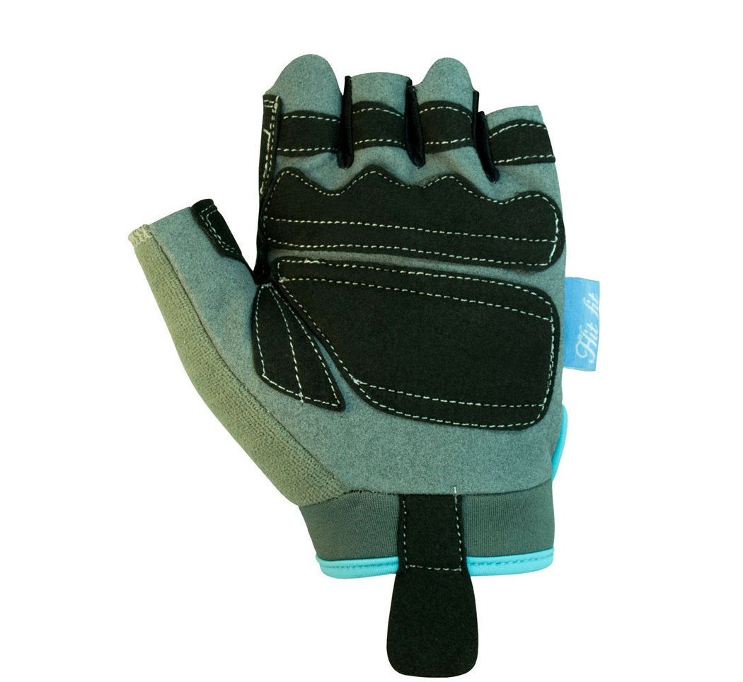 Рукавички для фітнесу PowerPlay 1735 жіночі Сіро-Блакитні M фото товару