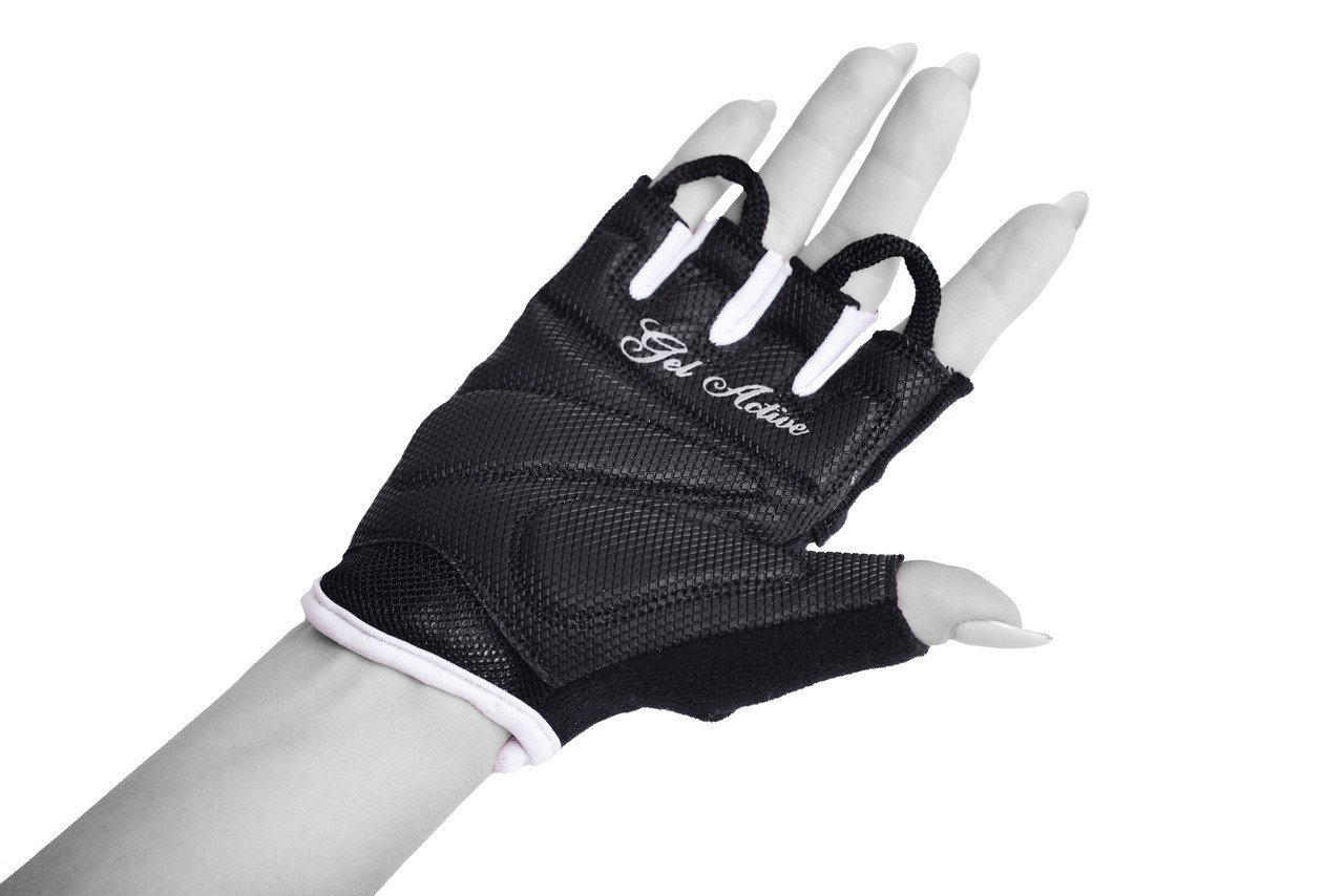 Рукавички для фітнесу PowerPlay 1750 жіночі Чорно-Блакитний S фото товару