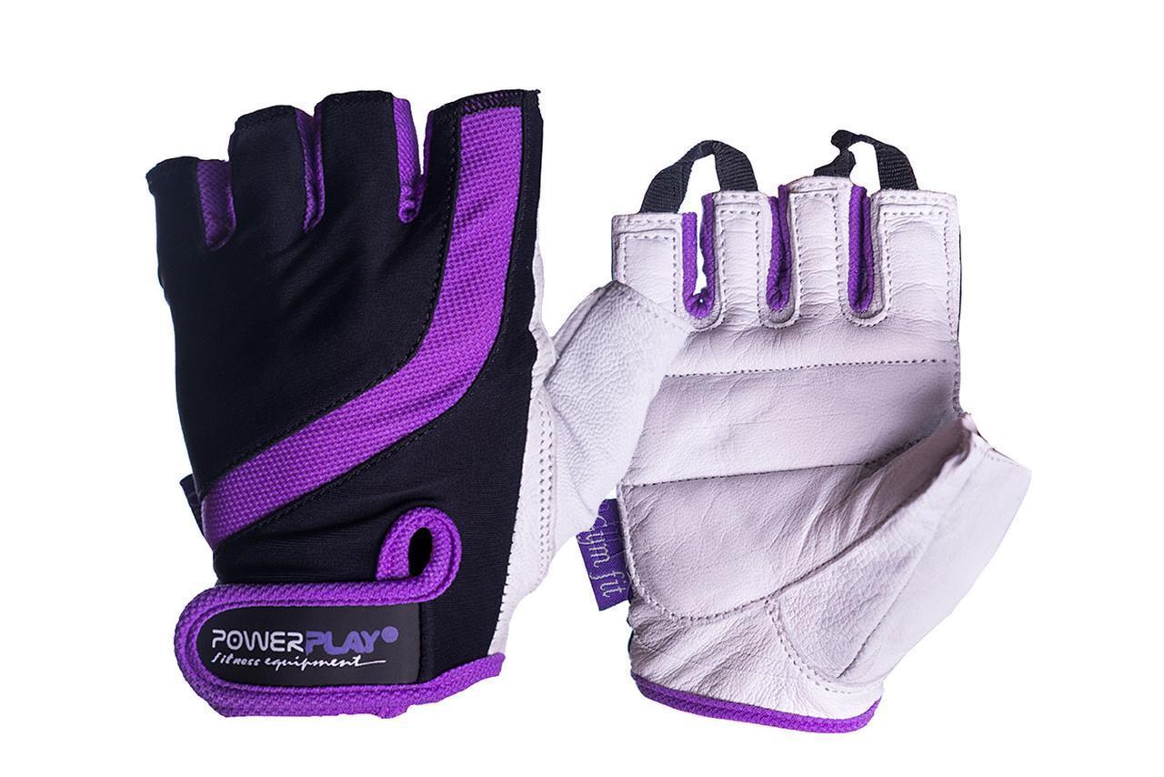 Рукавички для фітнесу PowerPlay 2311 жіночі Чорно-Фіолетові S фото товара