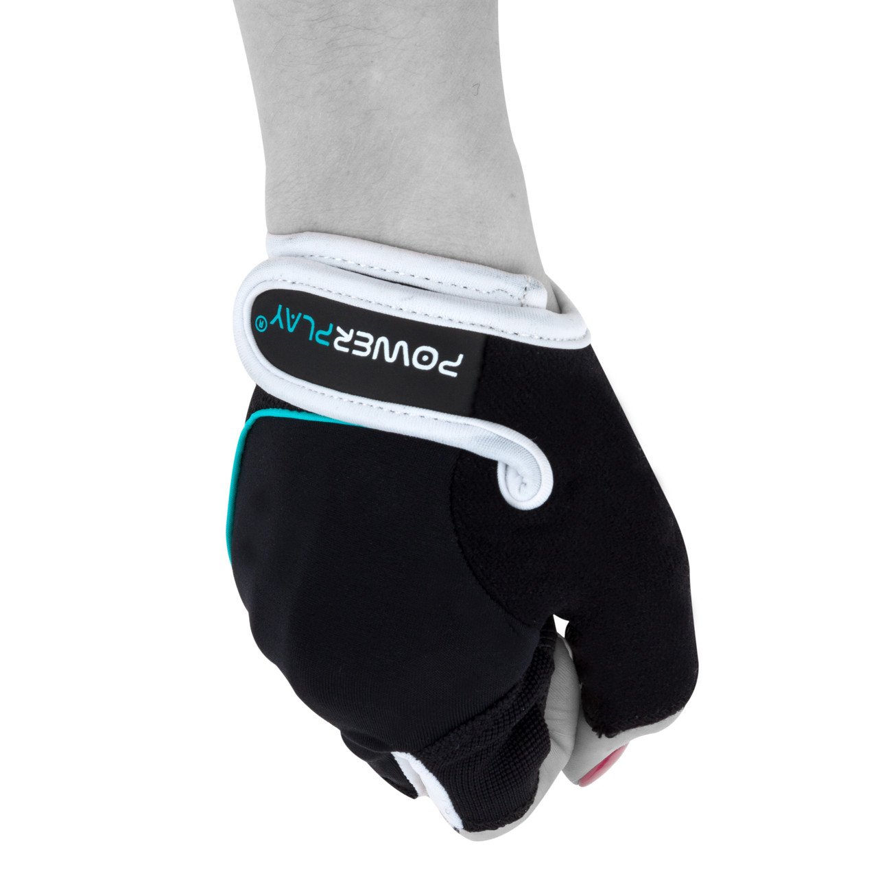 Рукавички для фітнесу PowerPlay 1750 жіночі Чорно-Блакитний M фото товару