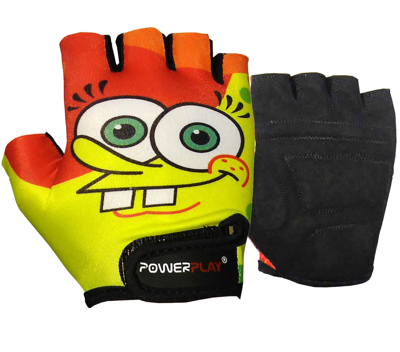 Велорукавички PowerPlay 5473 Sponge Bob жовто-помаранчеві 2XS фото товару