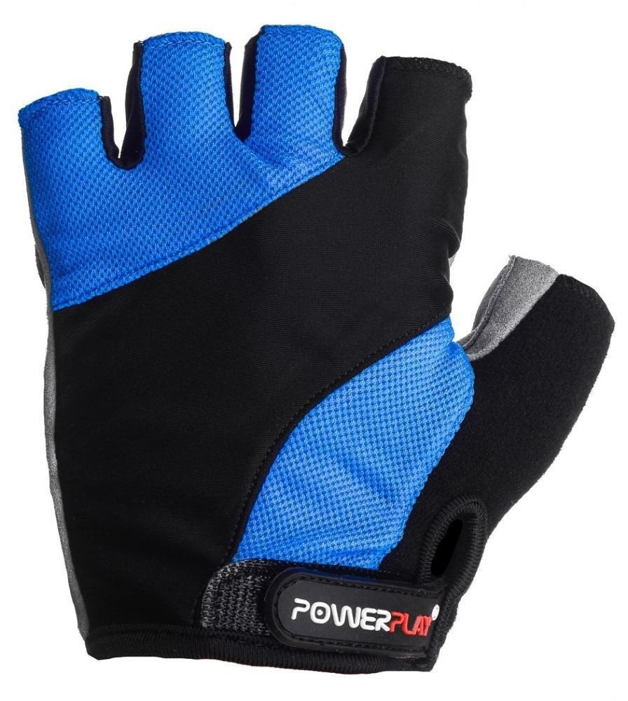 Велорукавички PowerPlay 5041 B Чорно-блакитні XL фото товару