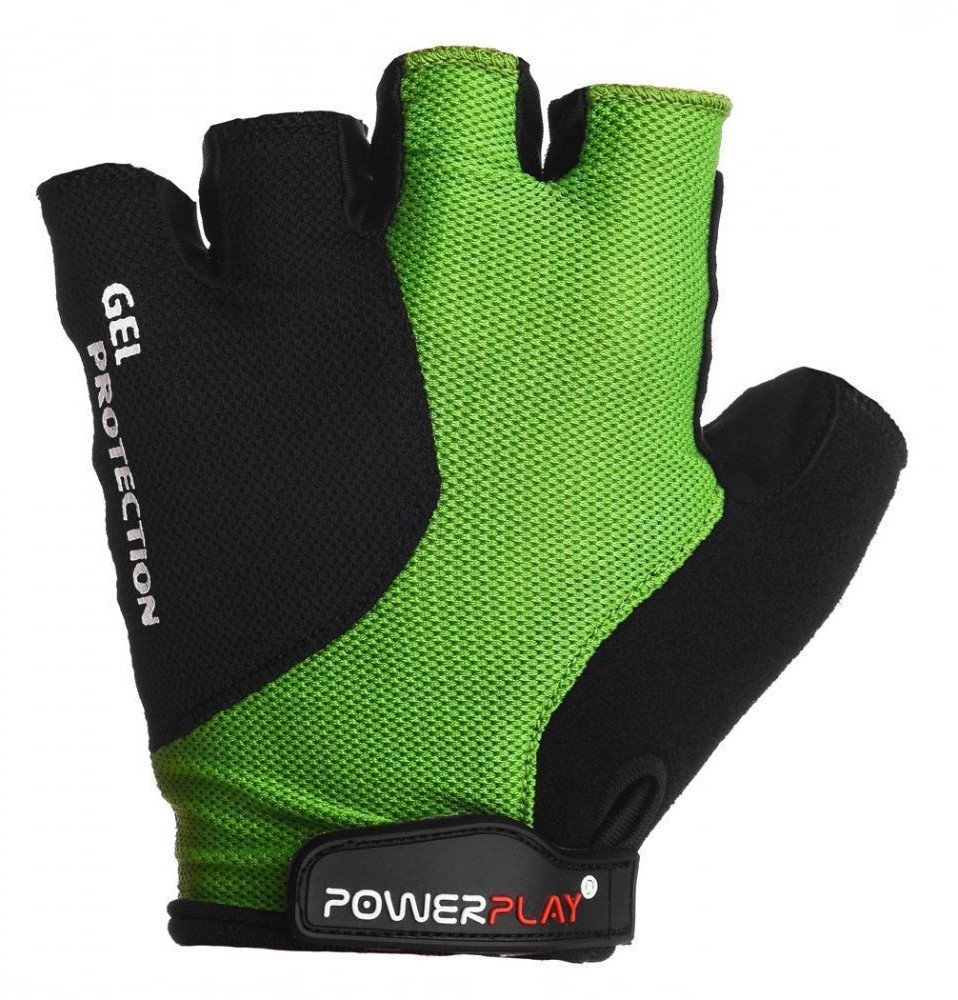 Велорукавички PowerPlay 5028 A Чорно-зелені XL фото товару