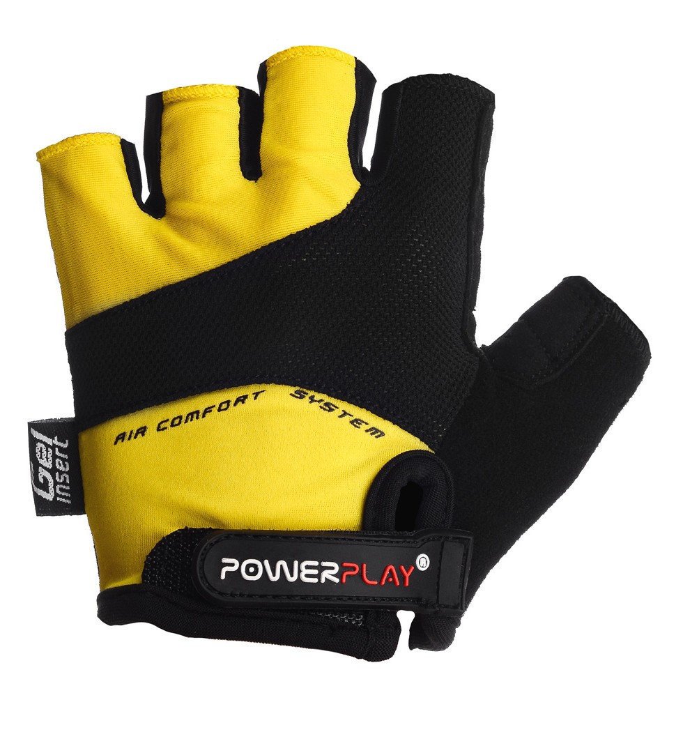 Велорукавички PowerPlay 5013 Жовті XL фото товару